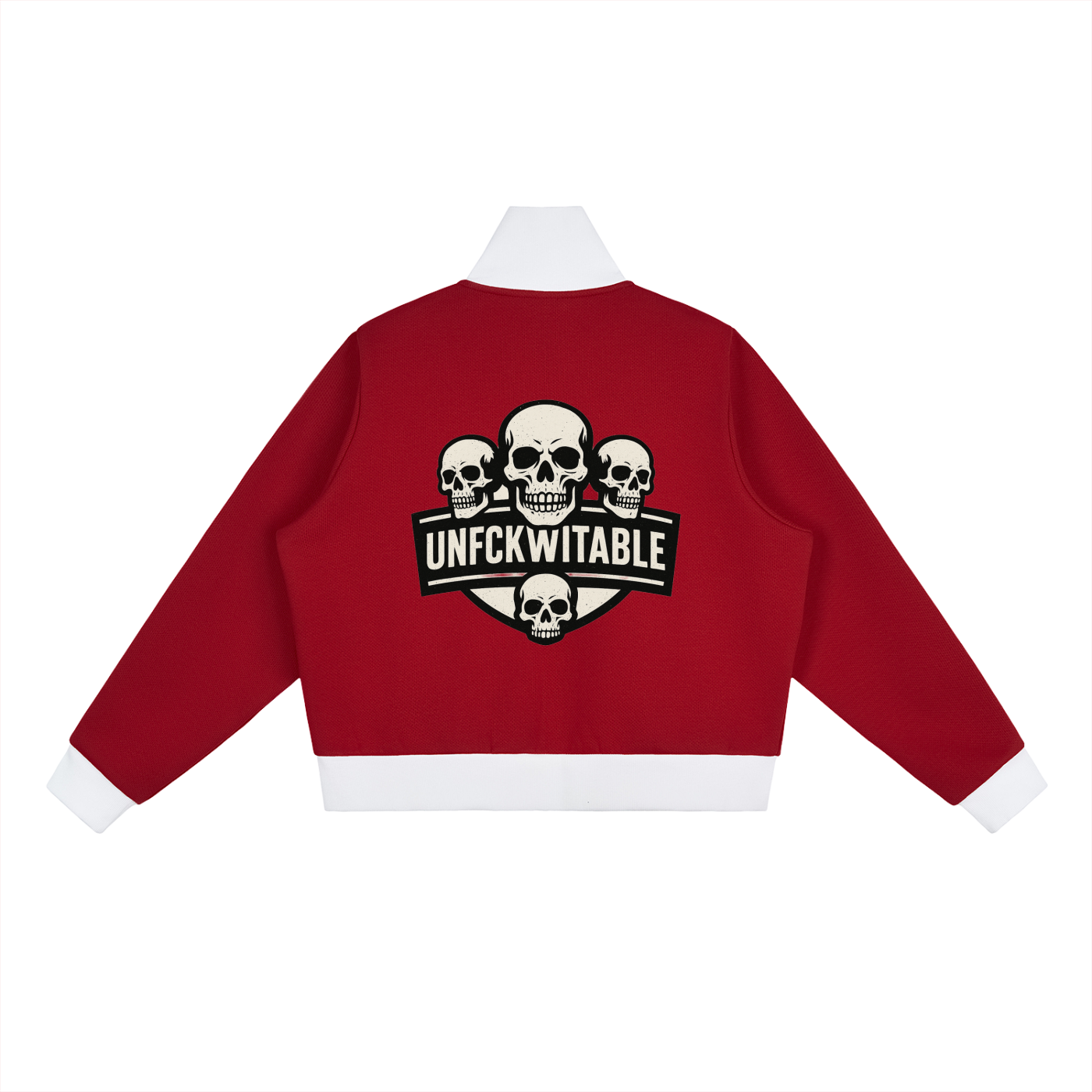 Contrast Side Stripe Fleece Cropped Track Jacket