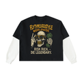 Layered Contrast Sleeve Cotton T-Shirt
