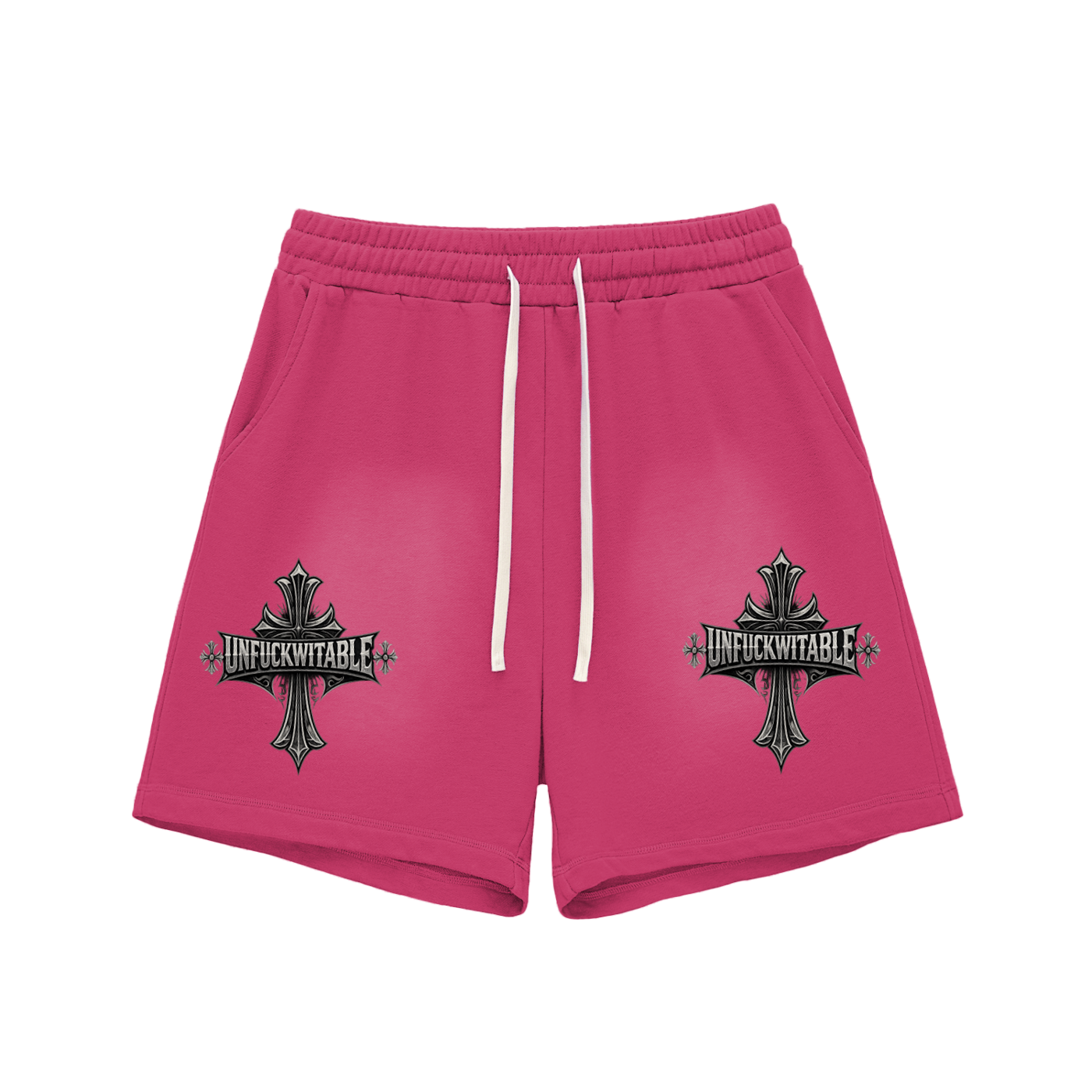 Sun Fade Raw Edge Cotton Shorts