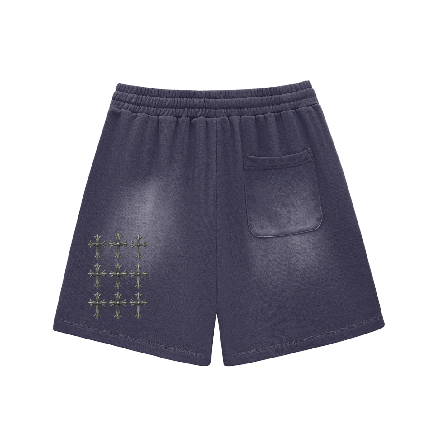 Sun Fade Raw Edge Cotton Shorts