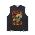 Risk Rich Snow Washed Raw-Hem Tank Top