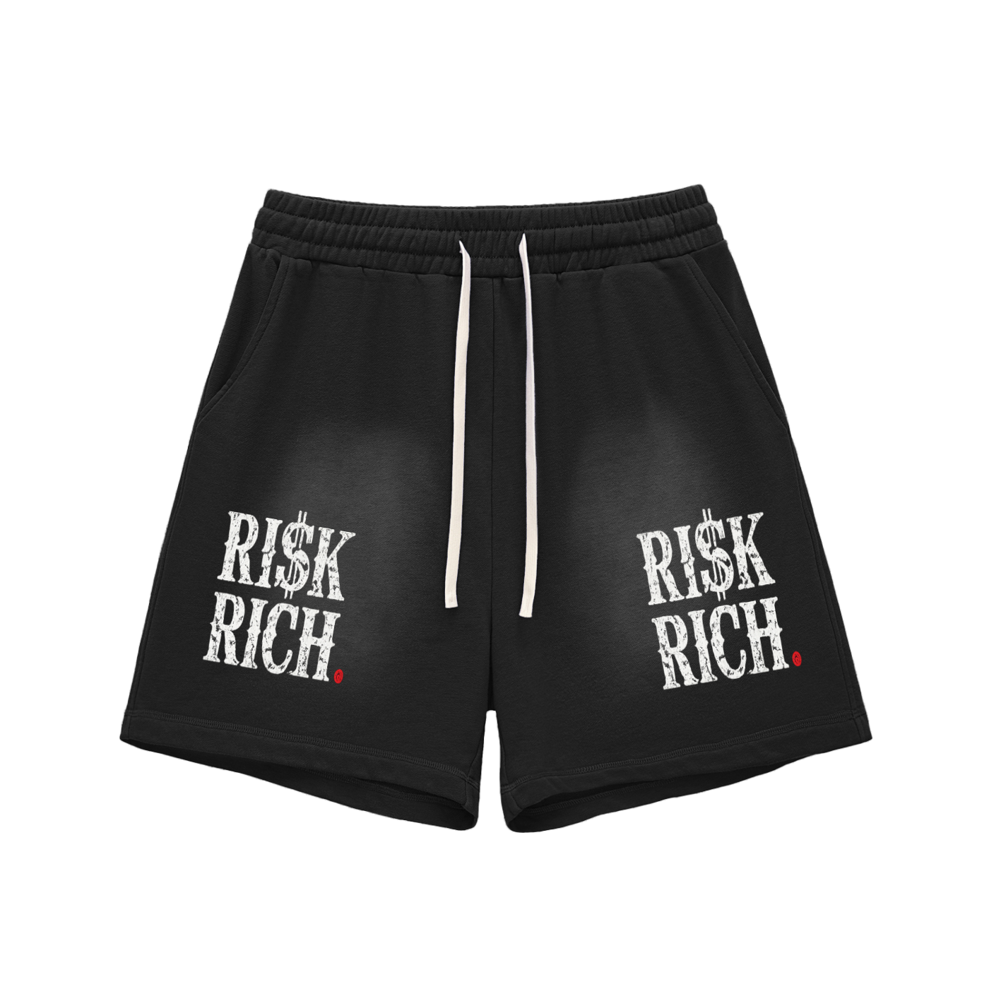 Sun Fade Raw Edge Cotton Shorts