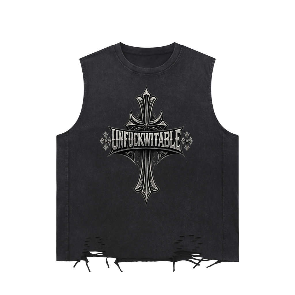 Snow Washed Raw-Hem Tank Top
