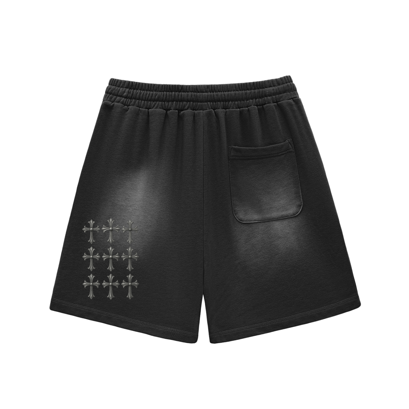Sun Fade Raw Edge Cotton Shorts